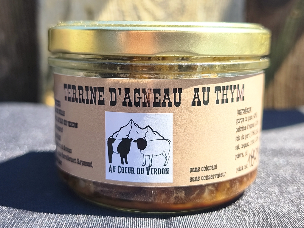 Au coeur du Verdon Terrine d'agneau au Thym